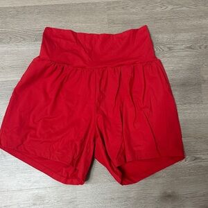 HALARA Vibrant Red High-Waist Shorts